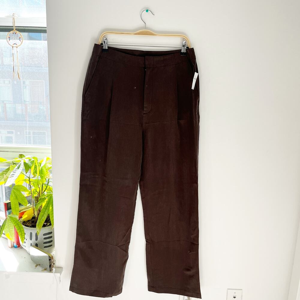 Classic High-Rise Wide-Leg Pants - Brown